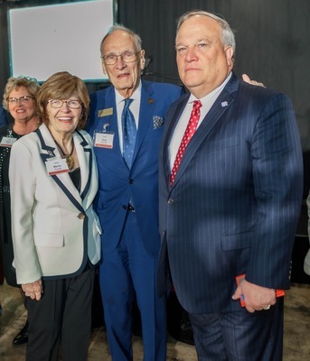 Terry and Marion Forcht pose with Kentucky Senate President Robert Stivers at the 2024 East Kentucky Leadership Conference’s Award Ceremony.  Senate Stivers was named the 2024 Award of Excellence winner for Public Individual, and Terry and Marion Forcht were presented with the 2024 Award of Excellence for Private Individuals.