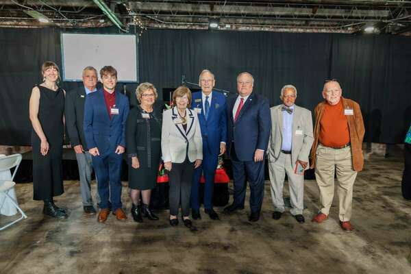 Terry and Marion Forcht join the other award winners for the 2024 East Kentucky Leadership Conference held in Corbin.