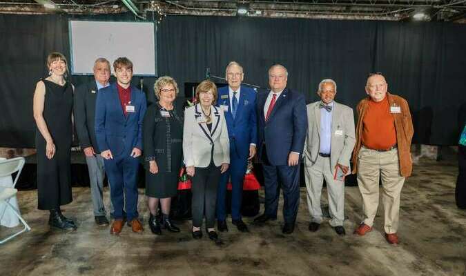 Terry and Marion Forcht join the other award winners for the 2024 East Kentucky Leadership Conference held in Corbin.